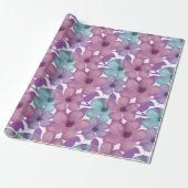 Pastel Bloemmotief Cadeaupapier (Uitgerold)