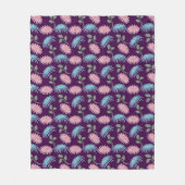 Pastel Bloemmotief Fleece Deken (Voorkant)