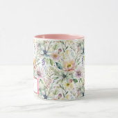  pastel bloemmotief gepersonaliseerd mok (Midden)