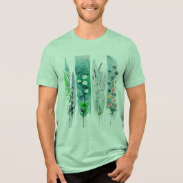 pastel bloemmotief in penseelstreek Tri-Blend shirt