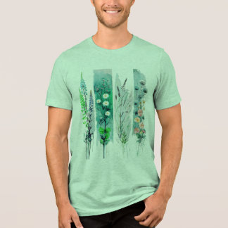 pastel bloemmotief in penseelstreek Tri-Blend shirt
