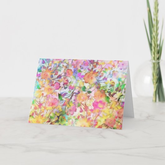 Pastel bloemmotief kaart (Voorkant)