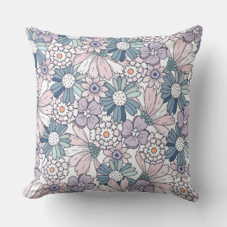 Pastel Bloemmotief  Kussen
