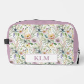  pastel bloemmotief monogram toilettasje (Voorkant)