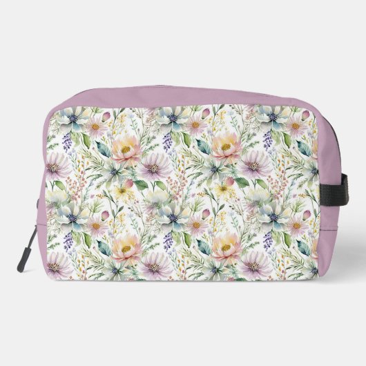  pastel bloemmotief monogram toilettasje (Achterkant)