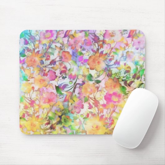 Pastel bloemmotief muismat (Met muis)