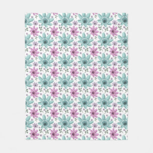 Pastel Bloemmotief Naadloos Patroon Fleece Deken