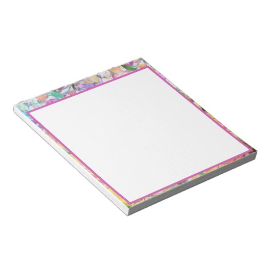 Pastel bloemmotief notitieblok (Schuin)