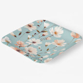  pastel bloemmotief papieren bordje (Gebogen)