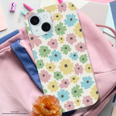  pastel bloemmotief roze geel girly Case-Mate iPhone case