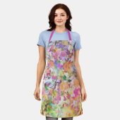 Pastel bloemmotief schort (Gedragen)