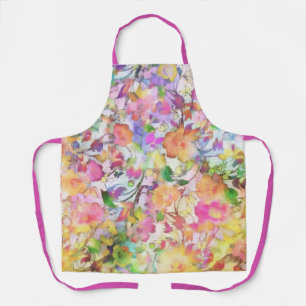 Pastel bloemmotief schort