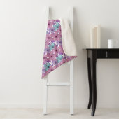 Pastel Bloemmotief | Sherpa Deken (In situ)