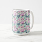 Pastel Bloemmotief waterverf Patroon  Koffiemok (Voorkant rechts)