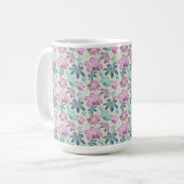 Pastel Bloemmotief waterverf Patroon  Koffiemok (Voorkant links)