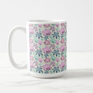 Pastel Bloemmotief waterverf Patroon  Koffiemok