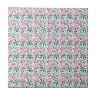 Pastel Bloemmotief waterverfpatroon Tegeltje
