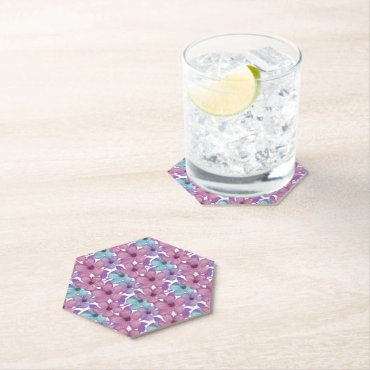 Pastel Bloempatroon Kartonnen Onderzetters (Insitu)