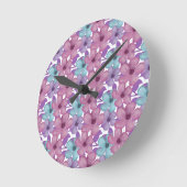 Pastel Bloempatroon Ronde Klok (Hoek)