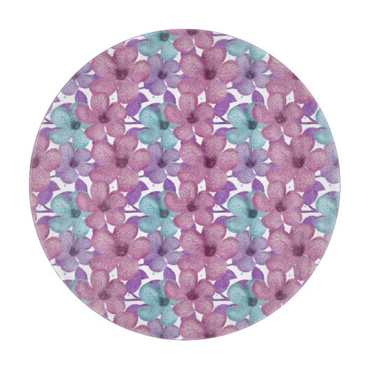 Pastel Bloempatroon Snijplank (Voorkant)
