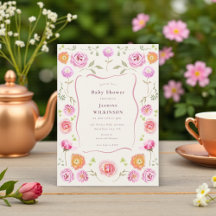pastel Bloemrijke coquette Bloemrijke baby shower