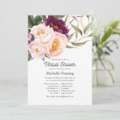 Pastel Bloemrijke Virtuele Baby Shower Kaart (Staand voorkant)