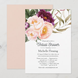 Pastel Bloemrijke Virtuele Baby Shower Kaart