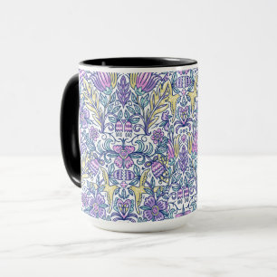 pastel bloemrijke volks kunst patroon mok/cute kof mok