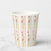 Pastel Bloemstreep Papieren Bekers (Achterkant)