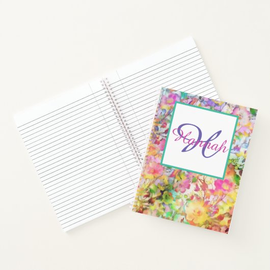 Pastel bloemstuk gepersonaliseerd notitieboek (Binnen)