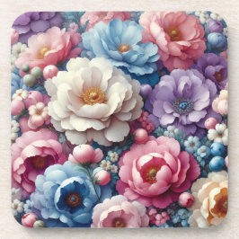 Pastel Bloemstuk Kurk Rug Onderzetters Set van 6