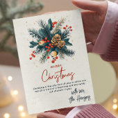 Pastel bloemstuk Vrolijk kerstfeest Feestdagenkaart