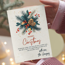 Pastel bloemstuk Vrolijk kerstfeest Feestdagenkaart