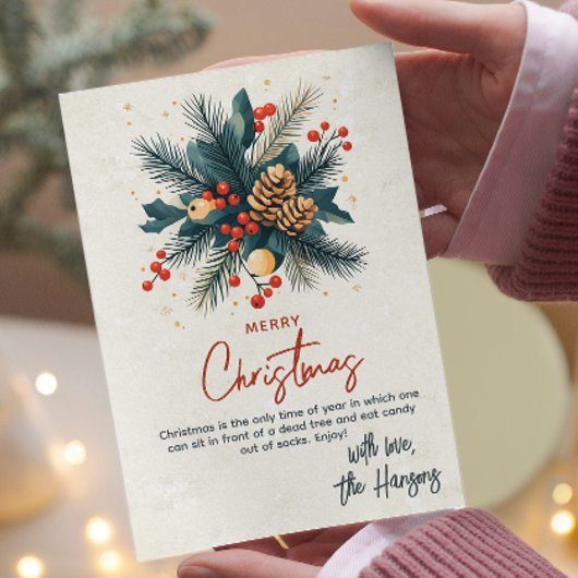 Pastel bloemstuk Vrolijk kerstfeest Feestdagenkaart