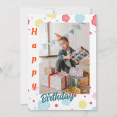 Pastel bloemverjaardagsfoto Verjaardagskaart Kaart (Voorkant)