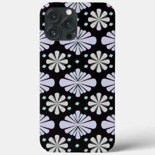 Pastel bloemvormen op een zwarte achtergrond Case-Mate iPhone case