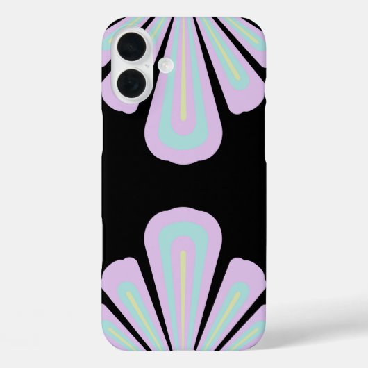 Pastel bloemvormen op een zwarte achtergrond Case-Mate iPhone case (Achterkant)