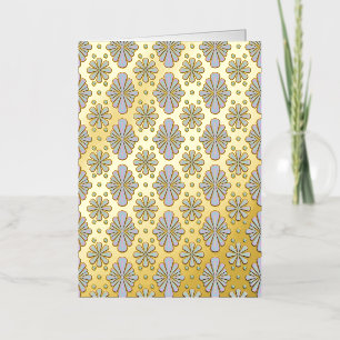 Pastel bloemvormen op een zwarte achtergrond folie wenskaart
