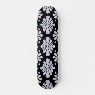 Pastel bloemvormen op een zwarte achtergrond persoonlijk skateboard