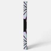 Pastel bloemvormen op een zwarte achtergrond samsung galaxy hoesje (Linkerkant)