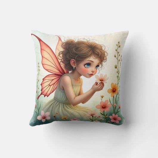 Pastel Bloesem Fee Kussen (Achterkant)