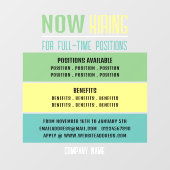 Pastel blokkeert vacature Recruitment Adverteren Raamsticker (Vel)