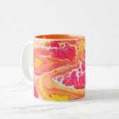Pastel Bloom Abstracte Kunst Tweekleurige Koffiemok (Voorkant links)
