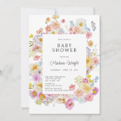 Pastel Bloom Bloemen Baby shower Kaart (Voorkant)
