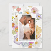 Pastel Bloom Bloemen Krans Bruiloft Save The Date (Achterkant)