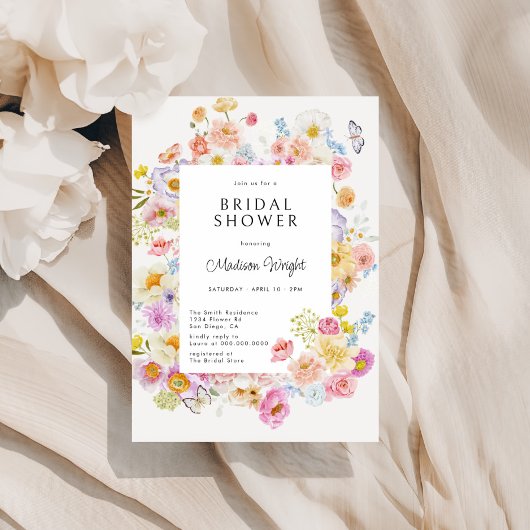 Pastel Bloom Bloemen Vrijgezellenfeest Kaart