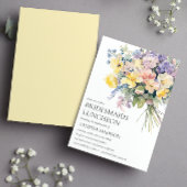 Pastel Bloom Boeket Bruidsmeisjes Luncheon Bruilof Kaart