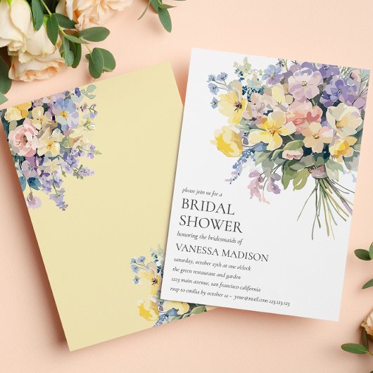 Pastel Bloom BRIDE BOUQUET VRIJGEZELLENFEEST Kaart