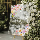 Pastel Bloom Floral Wedding Welcome Acryl Bord