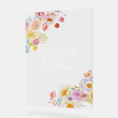 Pastel Bloom Floral Wedding Welcome Acryl Bord (Hoek)